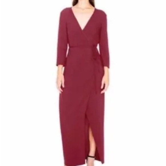 COPY - NWT American Apparel Cabernet Julliard Wrap Elbow Sleeve Maxi Dress Size… - Picture 1 of 7